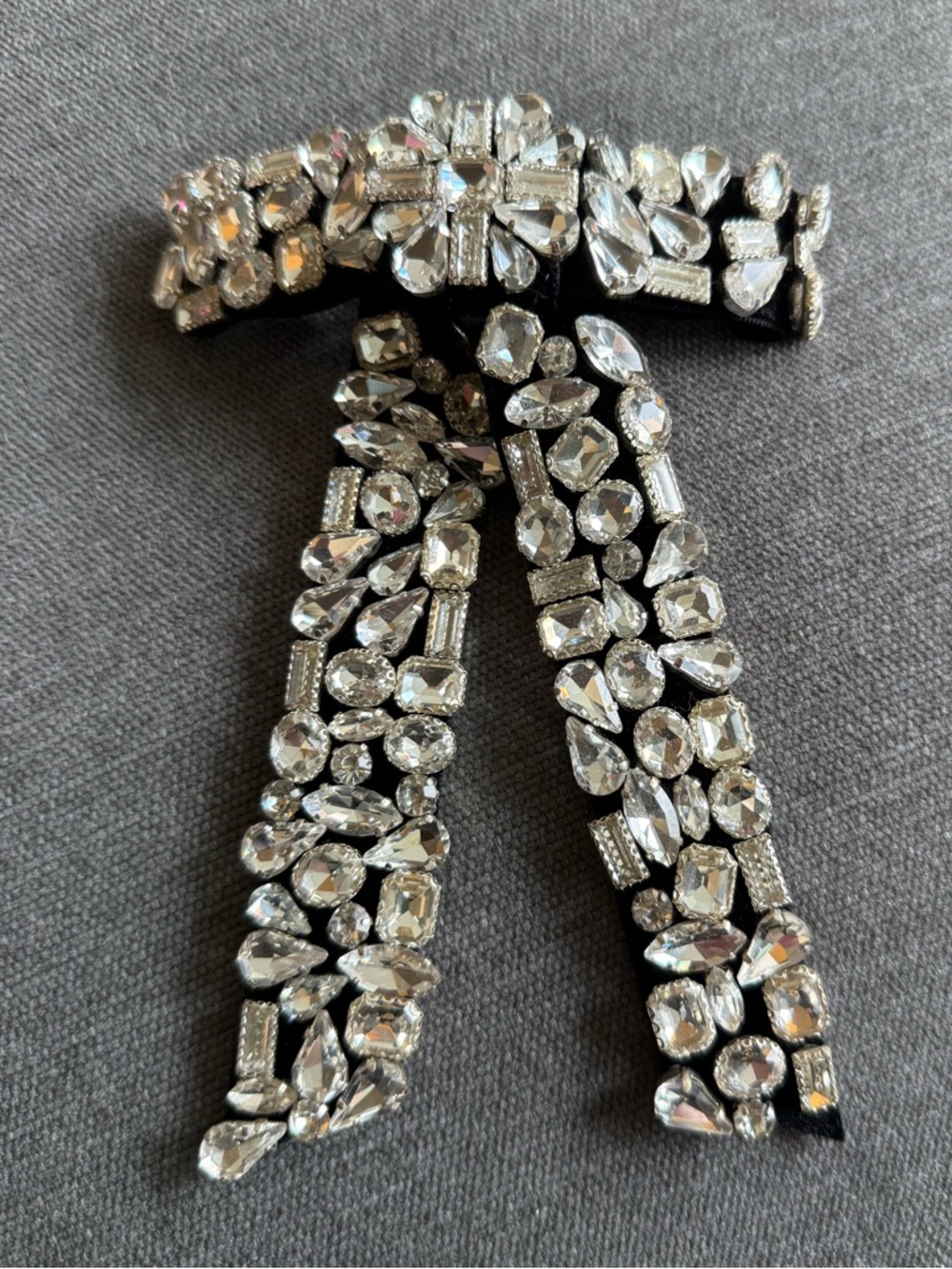 Velvet Bow Jewel Hair Clip